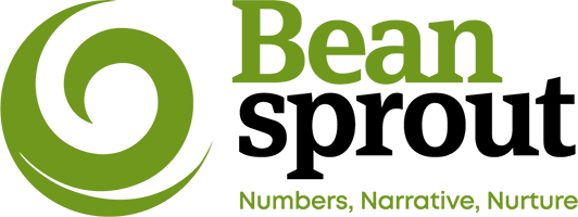 Bean Sprout numbers, narrative, nurture logo